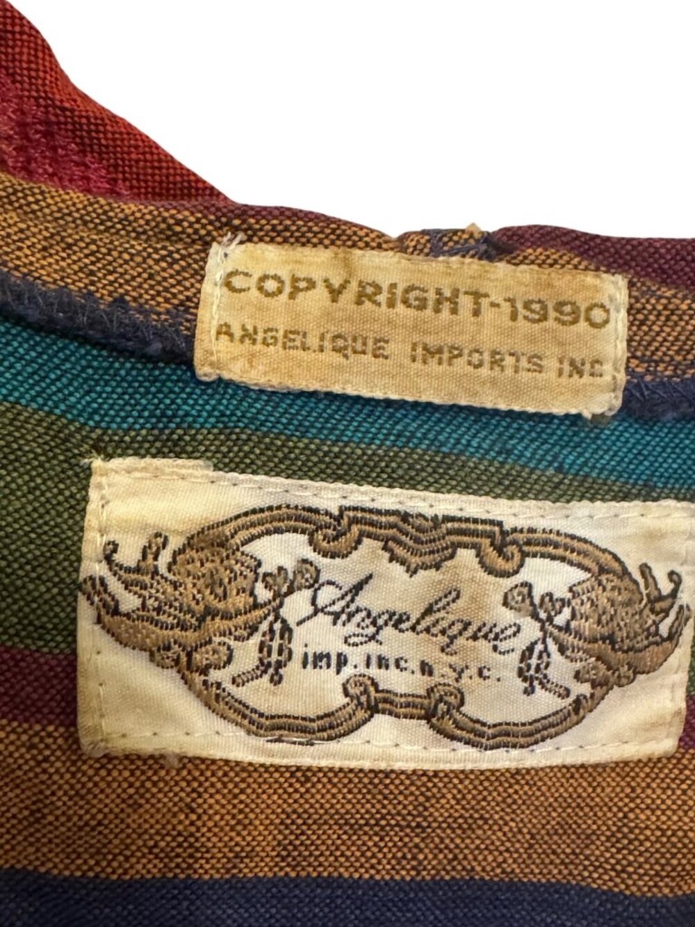 Vintage Angelique Imports Striped Baja Hoodie Pullover Free Size - Picture 4 of 8